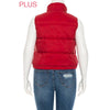 Timeless - PLUS Nylon High Neck Faux Down Puffer Vest: BLACK / 2X