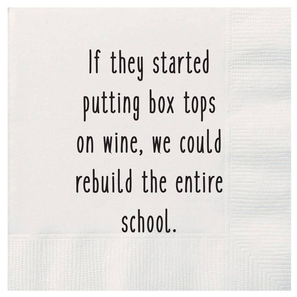 ellembee gift - If they started putting box tops on wine Cocktail Napkins