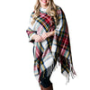 Top It Off - 3-In-1 Plaid Wrap- SALE $4.50: Red and Navy Plaid