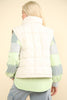 VERY J - NJ90282-Solid Puffer Padded Warm Vest: KELLY GREEN / S-M-L/2-2-2