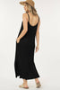 Shop Basic USA - Solid Long Dress With Spaghetti Straps: M / NAVY