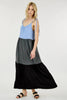 Shop Basic USA - Color Block Maxi Dress: S / GREY/NAVY