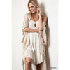 Kori - Bohemian inspired Crochet Knit Sweater with Fringe: NATURAL / ML