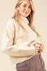 VERY J - 12W2698N-Mock Neck Cozy Sweater Top: CREAM / S-M-L/2-2-2