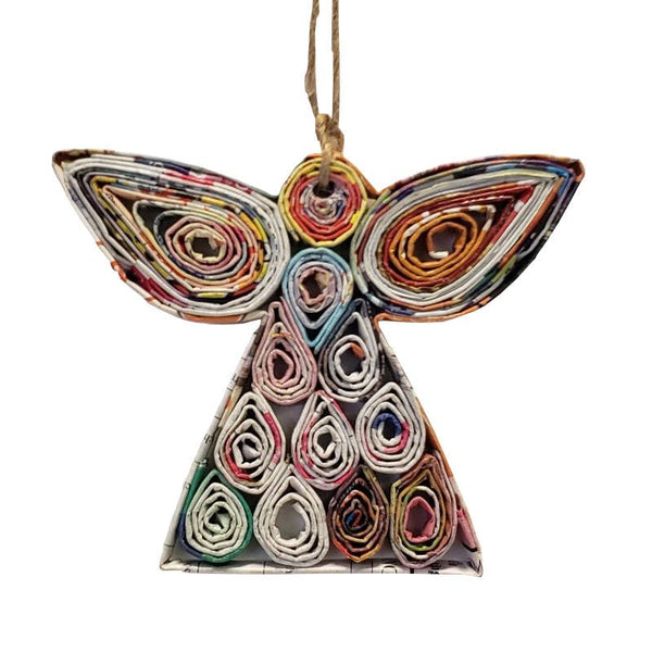 The Upcycled Paper Company - Angel Holiday Ornament - 3 Styles - Recycled Paper: Small