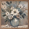 Kendrick Home - Blue And Tan Florals In Vase: 4 x 4