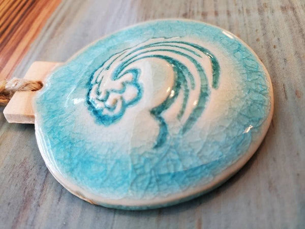 Teal Turtle Studio - Teal Wave Ceramic Handmade Ornament