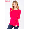 Timeless - Plus Long Sleeve Round Neck Top Shirt: BLACK / 1X