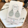 Jewelry By Jen - Small Teardrop: Sage Green Chevron