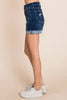 I&M JEAN, INC. - I6039MS - Dark Wash - High Rise Denim Shorts: L / Dark Wash