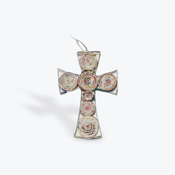 The Upcycled Paper Company - Cross Ornament - Recycled Paper: Small