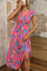 Aapparella - Women Boho Floral V Neck Ruffle Tiered Maxi Dress | S-XL: Missy / M / Multi-Colored