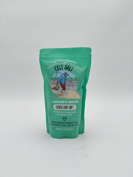 Celt Salt By Nature's Pantry - Coarse Light Grey Celt Salt - 1/2 lb(8oz) resealable bag