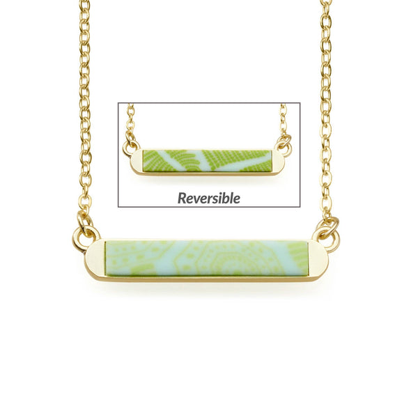 JILZARAH - Seaside Green Reversible Mini Bar Necklace