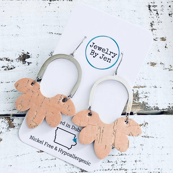 Jewelry By Jen - Split Flower: Peach Cork