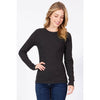 Timeless - Long Sleeve Round Neck Thermal Top Shirt: BLACK / M