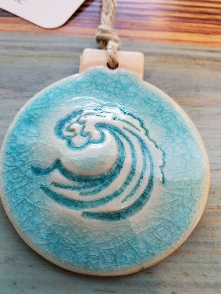 Teal Turtle Studio - Teal Wave Ceramic Handmade Ornament