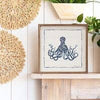 Kendrick Home - Blue Pattern Octopus By Audrey Jeanne Roberts: 16 x 16 x 1.5