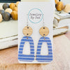 Jewelry By Jen - Trixie Earrings: Periwinkle Hand Drawn Stripes