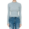 Timeless - Ribbed Mock Neck Long Sleeve Sweater Top: IVORY / L