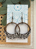 Seasideblooms - Boho damask all wood lightweight hoops 