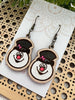 Seasideblooms - Christmas hand painted lightweight maple wood earrings 