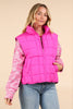 VERY J - NJ90282-Solid Puffer Padded Warm Vest: KELLY GREEN / S-M-L/2-2-2