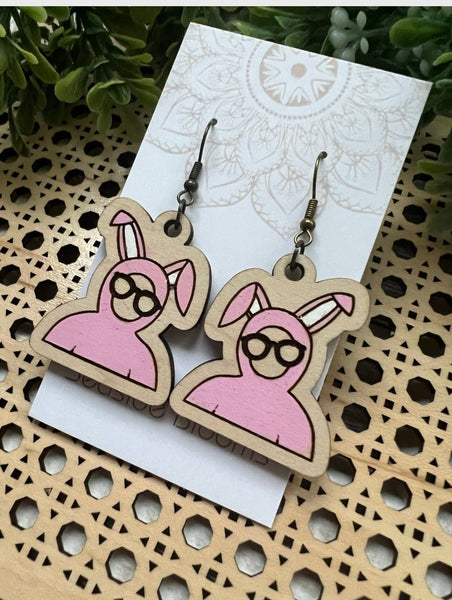 Seasideblooms - Christmas cute bunny hand painted lightweight maple wood 
