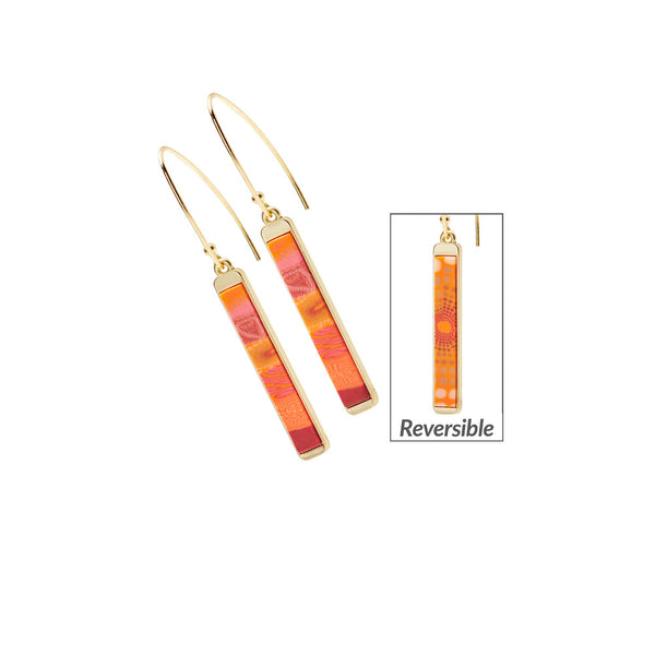 JILZARAH - Savannah Red Reversible Mini Bar Earrings