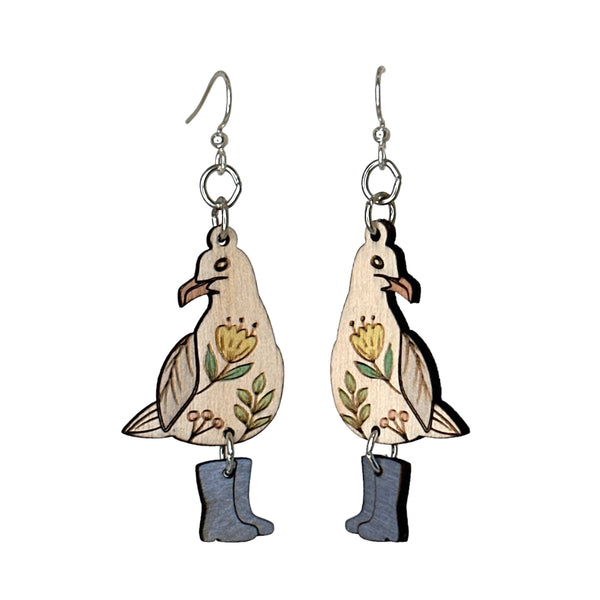 Green Tree Jewelry - Paddington Seagull Earrings #1771: As pictured