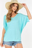 Shop Basic USA - Women's V Neck Top with dolman sleeves: L / H GREY