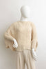 Leto Accessories - Ribbed Knit Pattern Poncho w/ Sleeves: Ivory