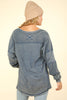 VERY J - NT11802-Washed Knit V-Neck Oversized Top: MAUVE / S-M-L/2-2-2