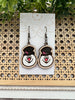 Seasideblooms - Christmas hand painted lightweight maple wood earrings 