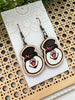 Seasideblooms - Christmas hand painted lightweight maple wood earrings 