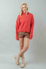 VERY J - 12W2698N-Mock Neck Cozy Sweater Top: CREAM / S-M-L/2-2-2