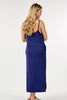 Shop Basic USA - Solid Long Dress With Spaghetti Straps: L / NAVY