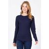 Timeless - Long Sleeve Round Neck Thermal Top Shirt: BLACK / S