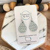 Jewelry By Jen - Small Teardrop: Sage Green Chevron