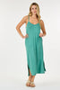 Shop Basic USA - Solid Long Dress With Spaghetti Straps: S / BLACK