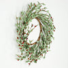 Impressive Enterprises, Inc. - 29460- 20in Wreath-Seafoam Leaves with Red Pips