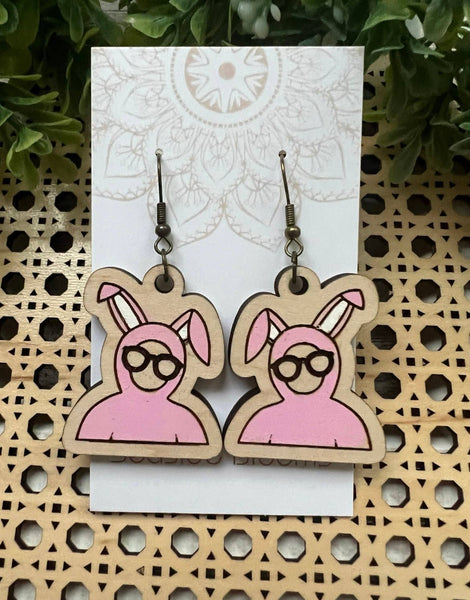 Seasideblooms - Christmas cute bunny hand painted lightweight maple wood 