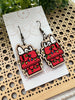 Seasideblooms - Christmas hand painted lightweight maple wood earrings 