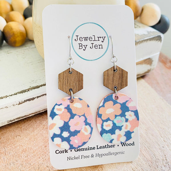 Jewelry By Jen - Walnut Hexagon & Wallflowers