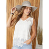 COCO + CARMEN - Rosemary Crochet Tank: L/XL / Off White