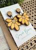 Seasideblooms -  flower hand painted lightweight maple wood earring