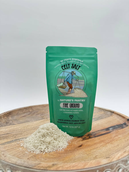 Celt Salt By Nature's Pantry - Fine Ground Celt Salt - 1/2 lb (8 oz) Resealable Bag