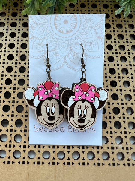 Seasideblooms - Cute cartoon hand painted lightweight maple wood earrin