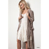 Kori - Bohemian inspired Crochet Knit Sweater with Fringe: NATURAL / ML