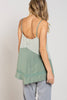 Pol Clothing - V-neck Sleeveless Knit Top SALE: DEEP GRASS / L